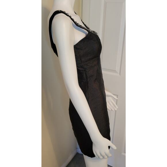 Laundry by Shelli Segal Beaded Black Sheath Short Party Dress Sleeveless Size 0 - Picture 5 of 10